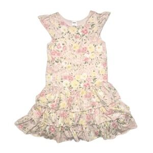 Gymboree Garden Bloom Pink Floral Easter Dress Tiered Ruffle 100% Cotton Girls 7